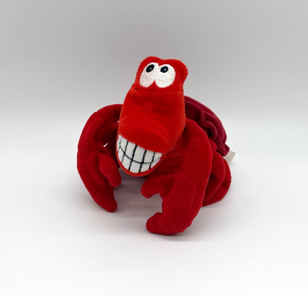 Vintage 90s Disney Store Sebastian Plush Little Mermaid Crab Bean Bag Toy